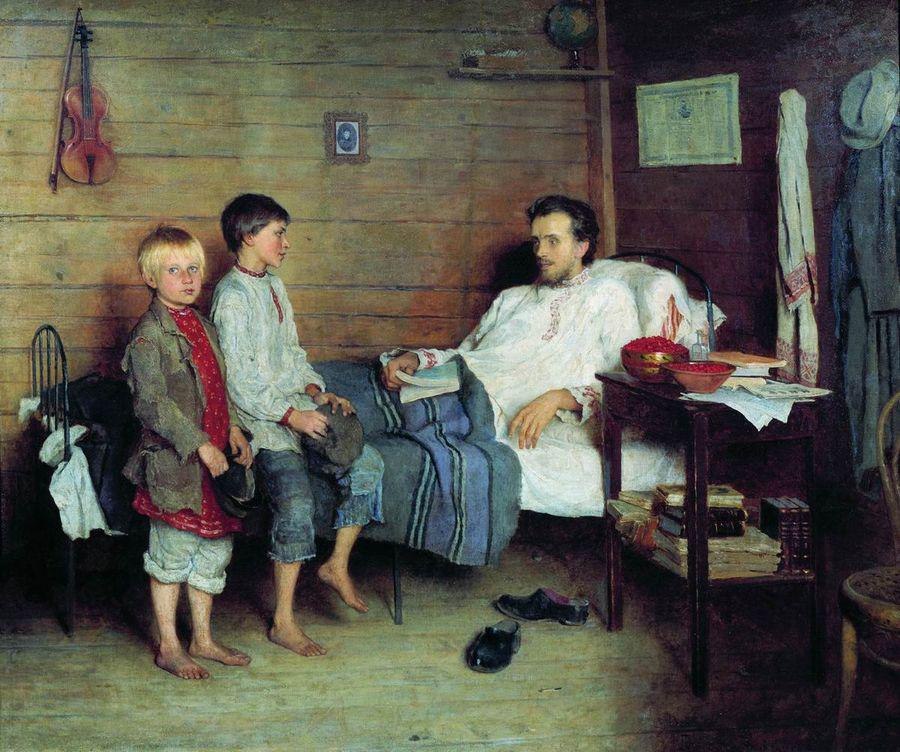 Nikolay Bogdanov-Belsky - Der Besuch des kranken Lehrers - Visiting the Sick Teacher 2